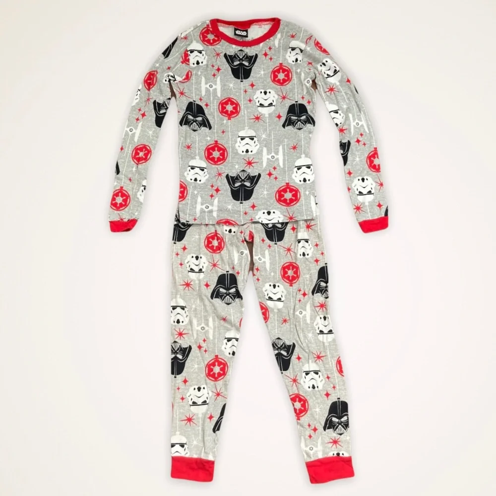 Star Wars Holiday Pajama Set Youth Size 12 Darth Vader Storm Trooper Red Black